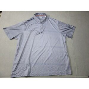 Maelreg Shirt Mens 4XL Blue Geometric Golf Polo Performance Activewear Wicking